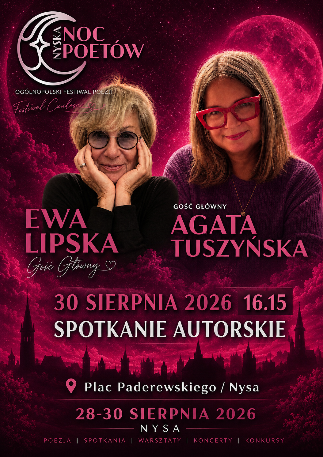 Ewa Lipska i Agata Tuszyńska gwiazdami Nyskiej Nocy Poetów