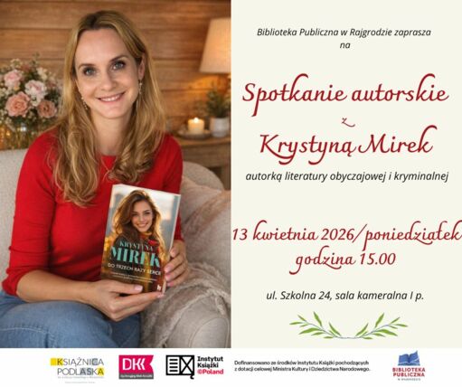 Zdjęcie spotkania: Piórem malowane życie – spotkanie autorskie z Krystyną Mirek